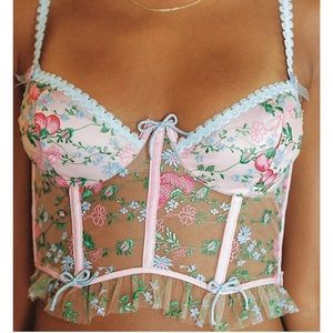 NWT NEVER WORN!!! Love & Lemons Swaying Rose 3 piece set: Bustier, Garter, Panty